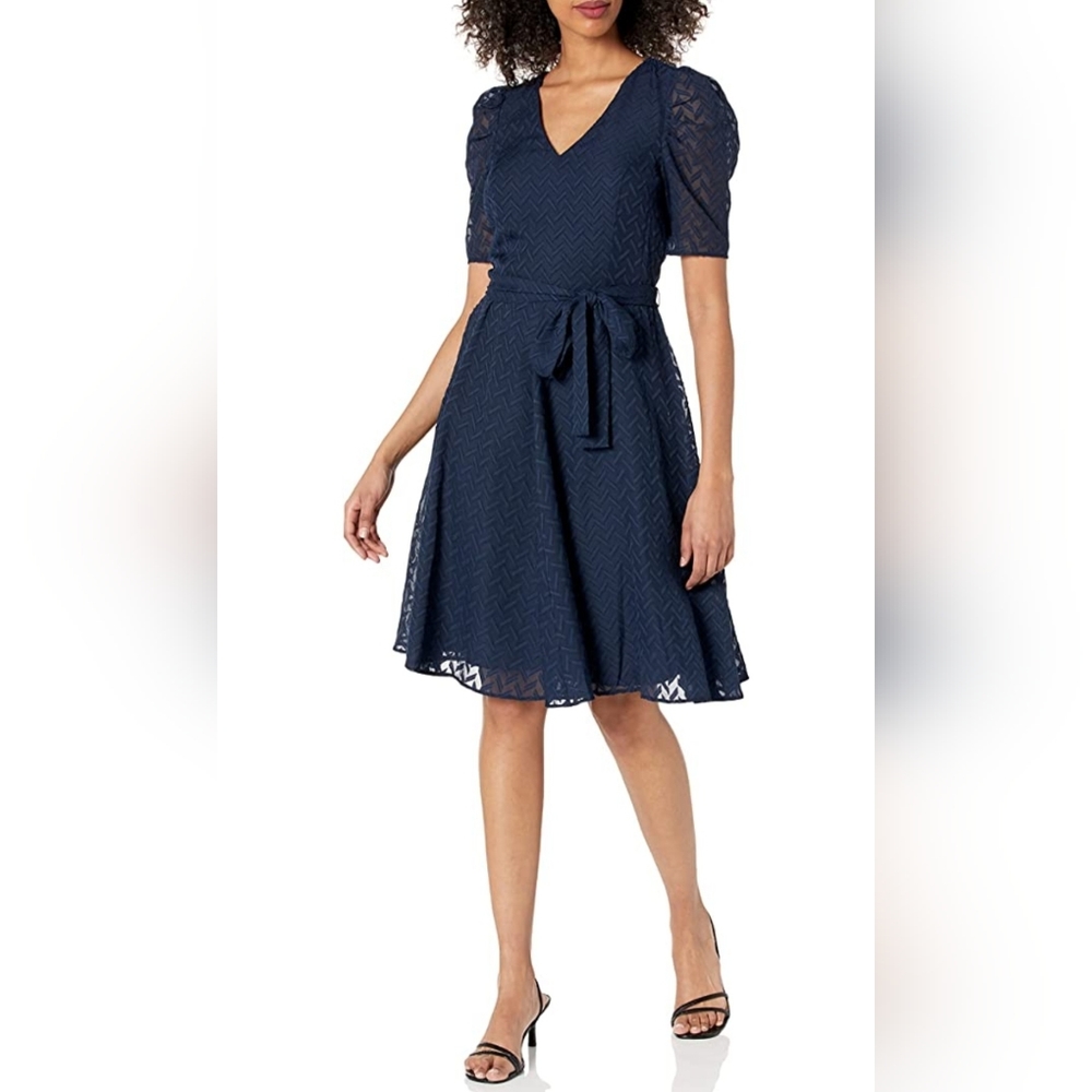 Tommy Hilfiger Navy Puff sleeve dress